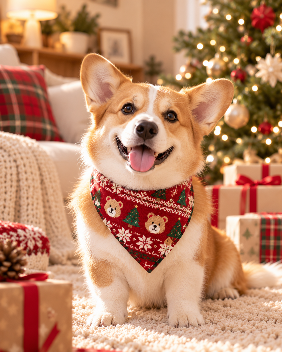 Happy dog wearing a stylish PawBandana